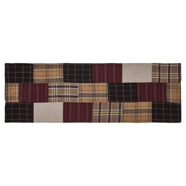 VHC Brands Wyatt 12 in. W. x 36 in. L Multi Plaid Quilted Patchwork Cotton Table Runner