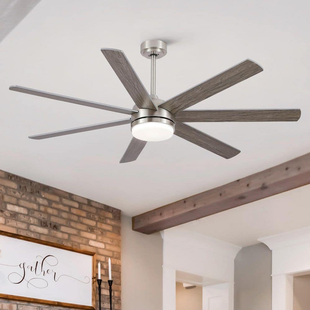 Coastal 62 in. Smart Indoor Brushed Nickel Large Ceiling Fan with Light and Reversible Plywood Blades price history on PriceWatchPro