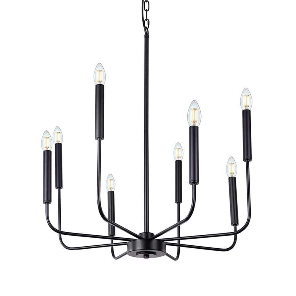 Vintage 8-Light Black Candlestick Chandelier, American Style, E12 Socket, No Bulbs Included price history on PriceWatchPro