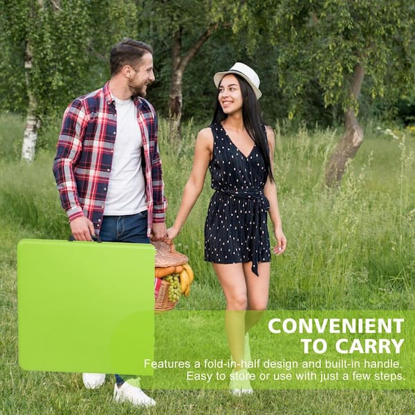 Green Outdoor Portable Folding Foldable Table ZN-2164 - The Home Depot