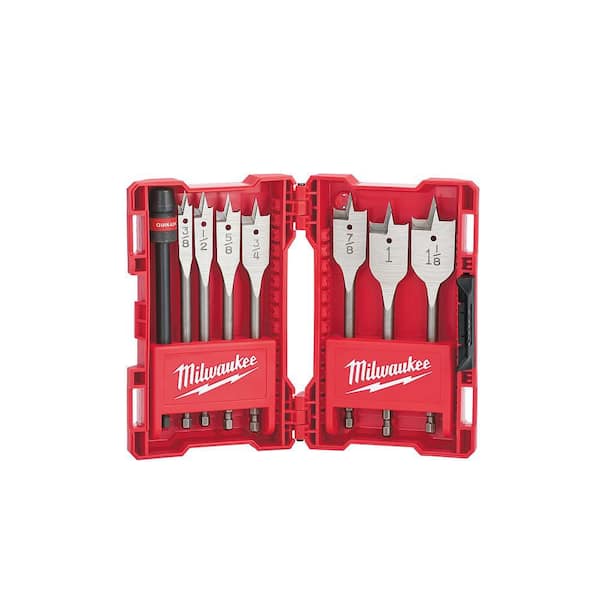 Milwaukee High Speed Wood Spade Bit Set (8-Piece) 49-22-0175 - The