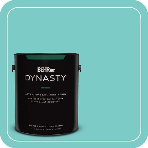 BEHR DYNASTY 1 gal. #BIC-39 Blue Green Gem Semi-Gloss Enamel Interior Stain-Blocking Paint & Primer