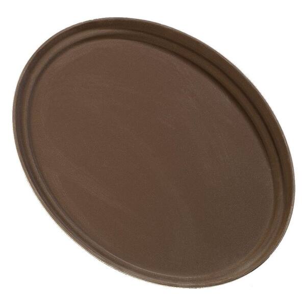 Unbranded Griptite 25 in. x 19.25 in. Oval Tray in Tan (Case of 6)