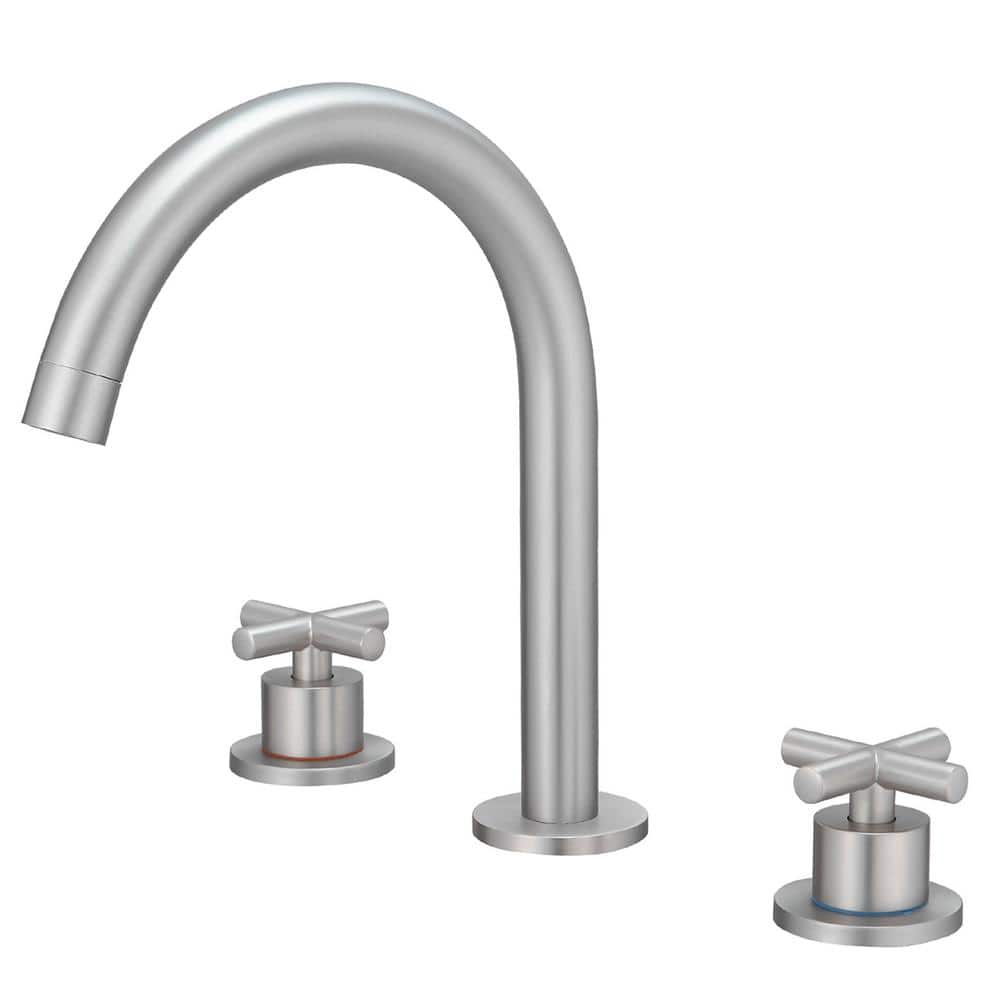 8 in. Widespread 2-Handle Bathroom Faucet with Pop-Up Drain Assembly in Bru