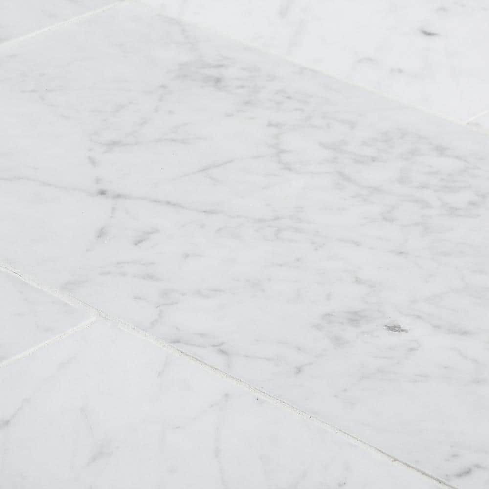 Jeff Lewis Italian White Carrara 6 In X 12 In Honed Marble Wall And Floor Tile 1 Sq Ft Pack 98451 The Home Depot