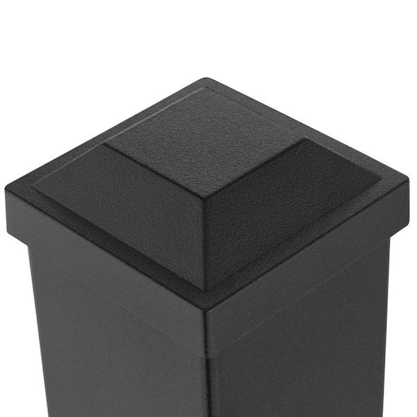 Aria Railing - 3 in. x 3 in. x 36 in. Black Powder Coated Aluminum Deck Post Kit