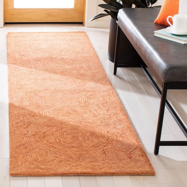 Ikat Rust 2 ft. x 8 ft. Striped Border Runner Rug