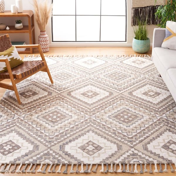 Aspen 10 ft. x 14 ft. Taupe/Ivory Geometric Area Rug