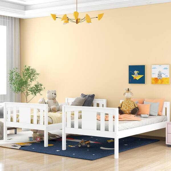 White Twin Over Size Wood Bunk Bed, Sleepy’s Bunk Beds