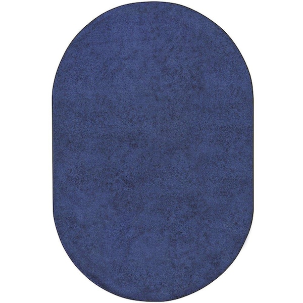 Joy Carpets Kid Essentials Endurance 12' x 7'6" Oval Area Rug in Color Midnight Sky