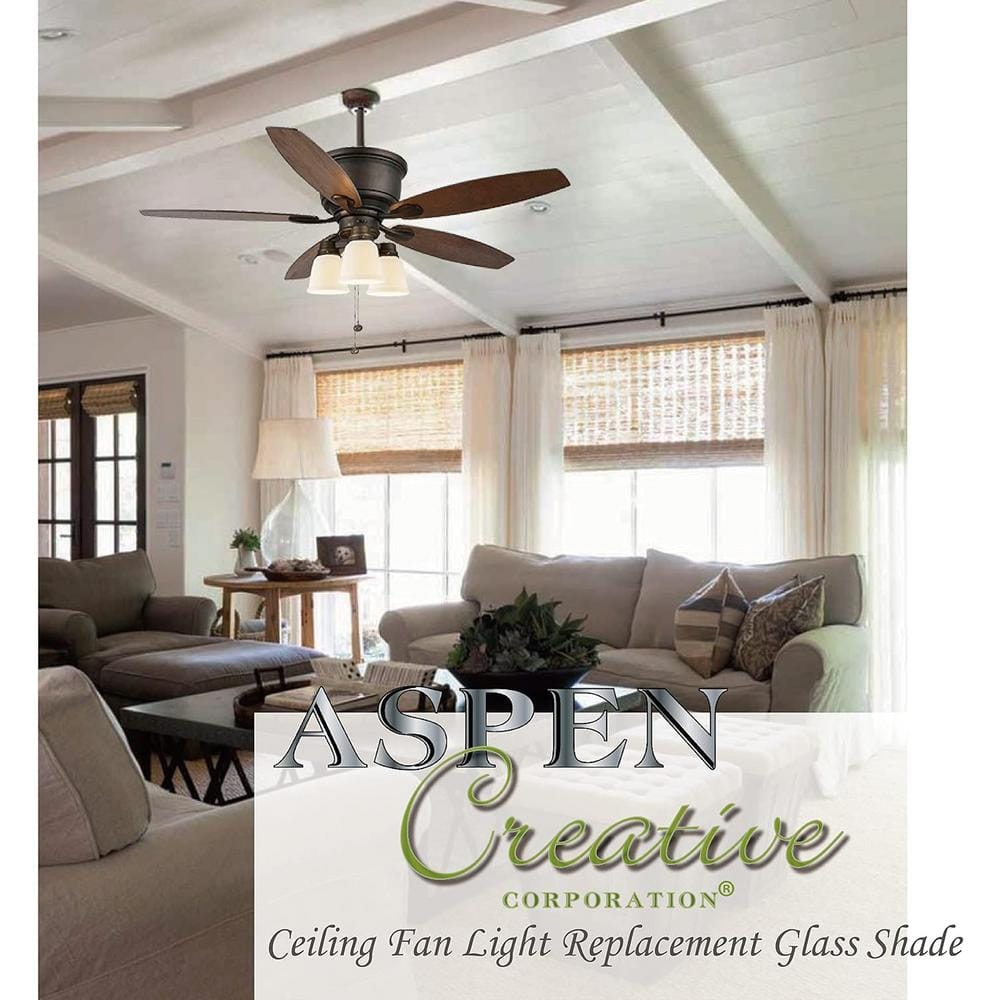 Clear Ribbed Glass Bell Ceiling Fan Replacement Shades, Set of 4
