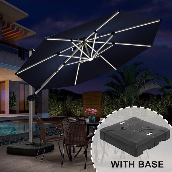 10x10 square cantilevered patio umbrella 10ft Square Patio Automatic Hydraulic Cantilever Umbrella with Air Ven
