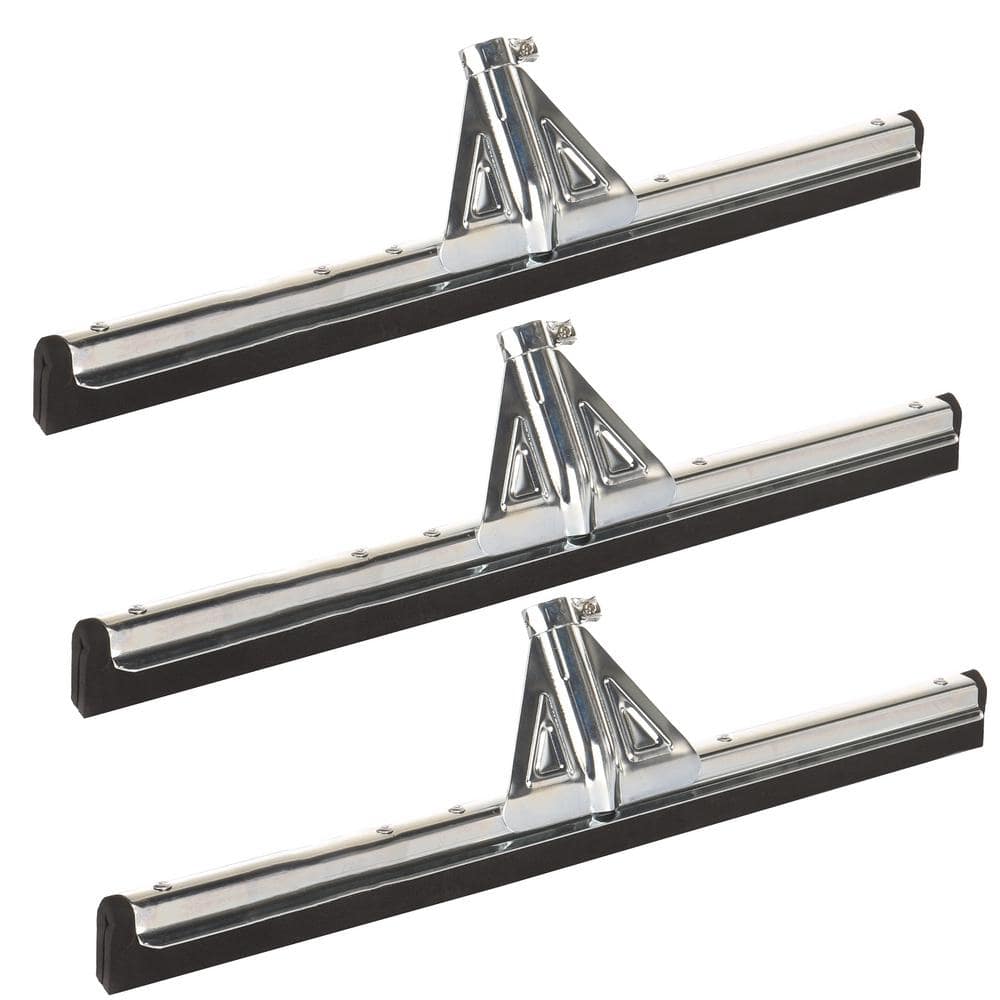 Alpine Industries 30 in. Dual Moss Rubber Floor Squeegee Without Handle in Black (3Pack) 44130