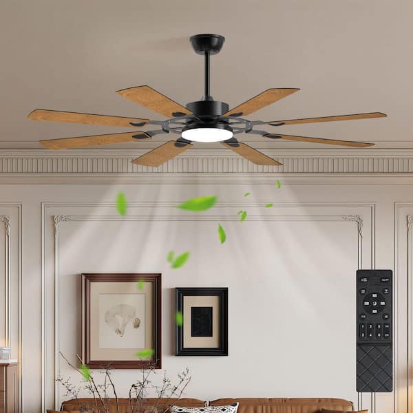 Mireth 60 in. Integrated LED Farmhouse Indoor/Outdoor Smart Ceiling Fan with DC Remote Control for Bedroom, Living Room
