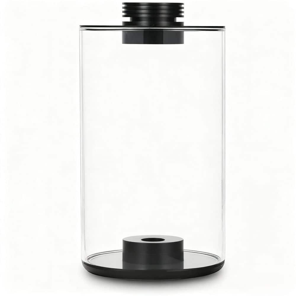 OGETFUUR 5.9 in. Dia Black Glass Plant Terrarium for Succulent