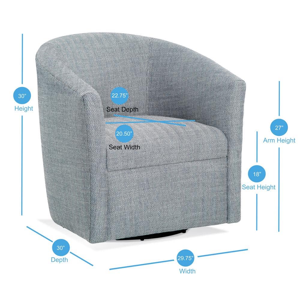 Indigo Barrel Swivel Accent Chair with Manufactured Wood Frame
