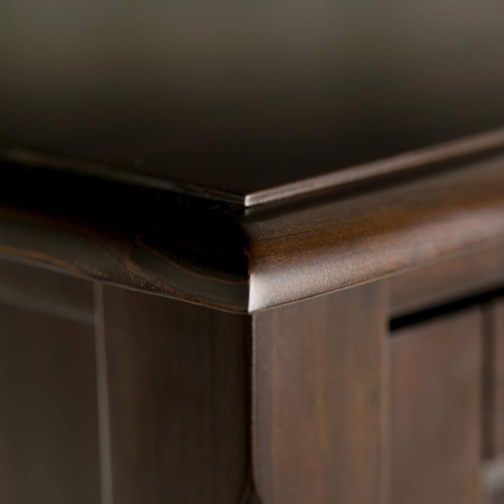 Mahogany Brown 60" Solid Wood TV Stand with Cabinets