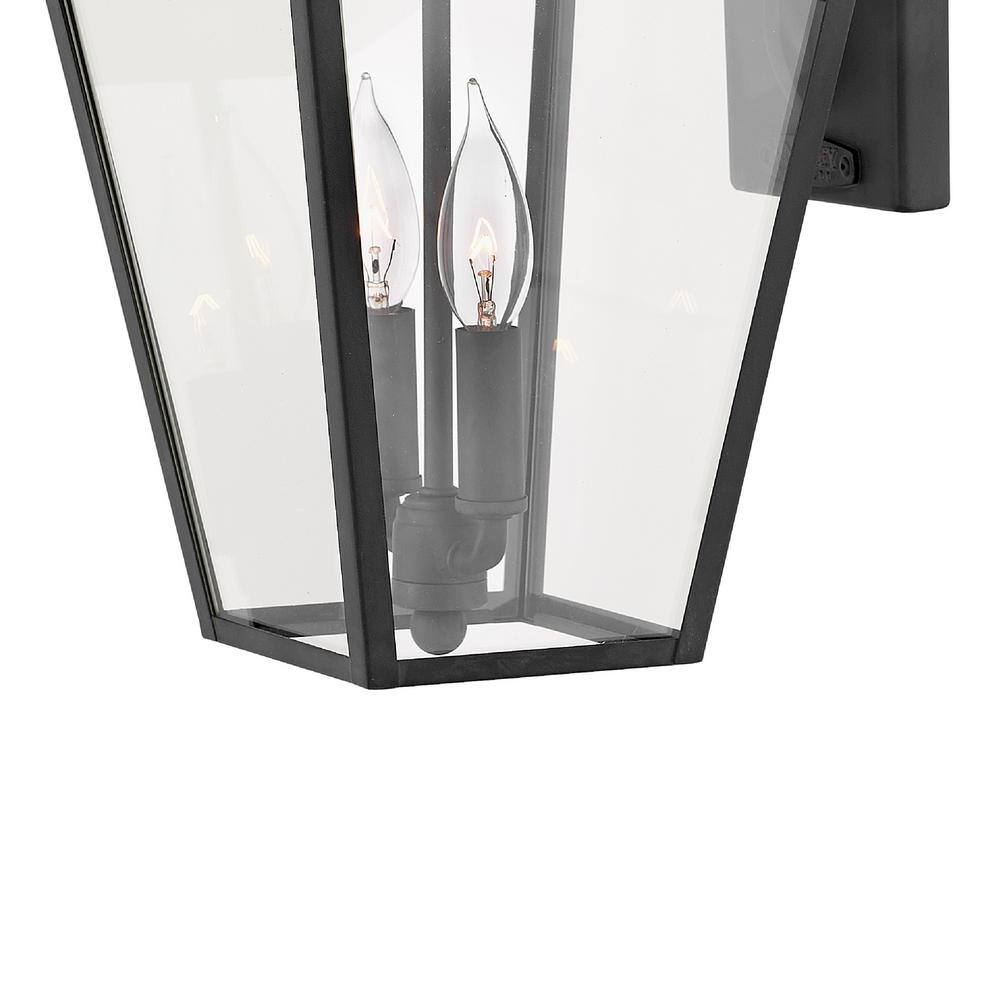 Museum Black Aluminum Outdoor Wall Light with Clear Glass