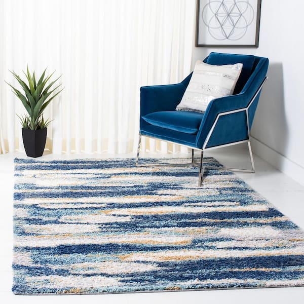 Calista 7 ft. x 7 ft. Blue/Ivory Abstract Multicolor Square Area Rug