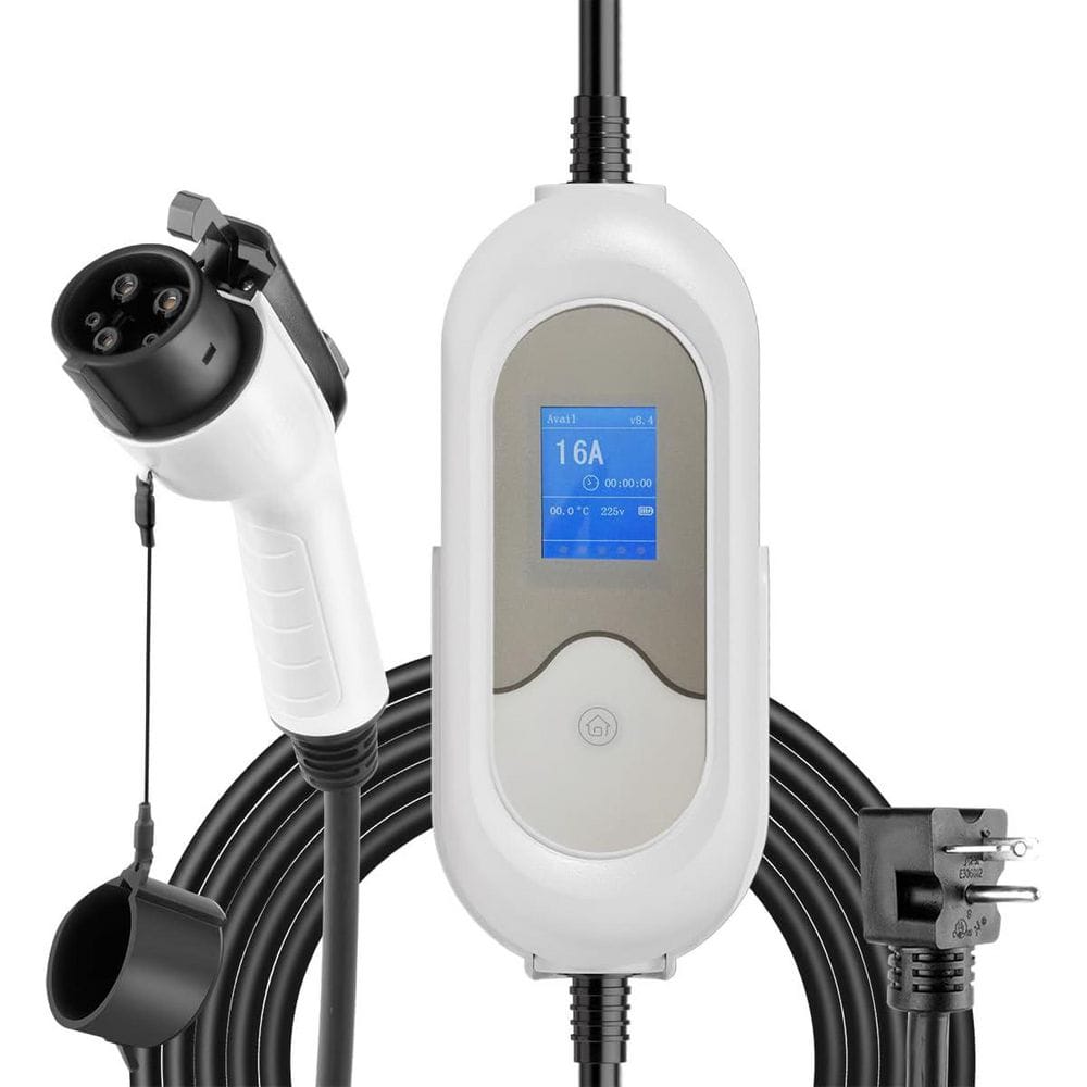 16 ft 240-Volt Level 1 2 Portable EV Charging Station with LCD Display NEMA 5-15P 6-20 J1772 Home Travel Emergency price history on PriceWatchPro
