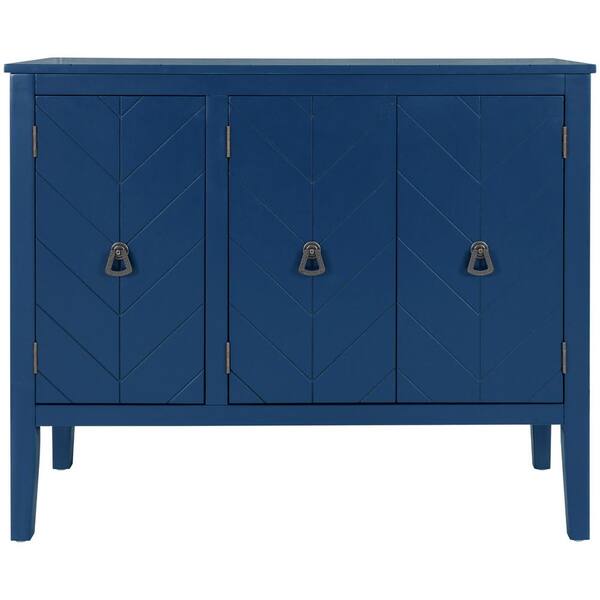 Modern Navy Blue U-style Accent Wood Storage Cabinet with Adjustable ...