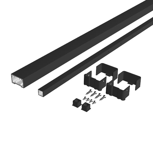 Cable Rail 42 in. x 6 ft. Textured Black Aluminum Rectangular Level Top Rail for Cable Railing System