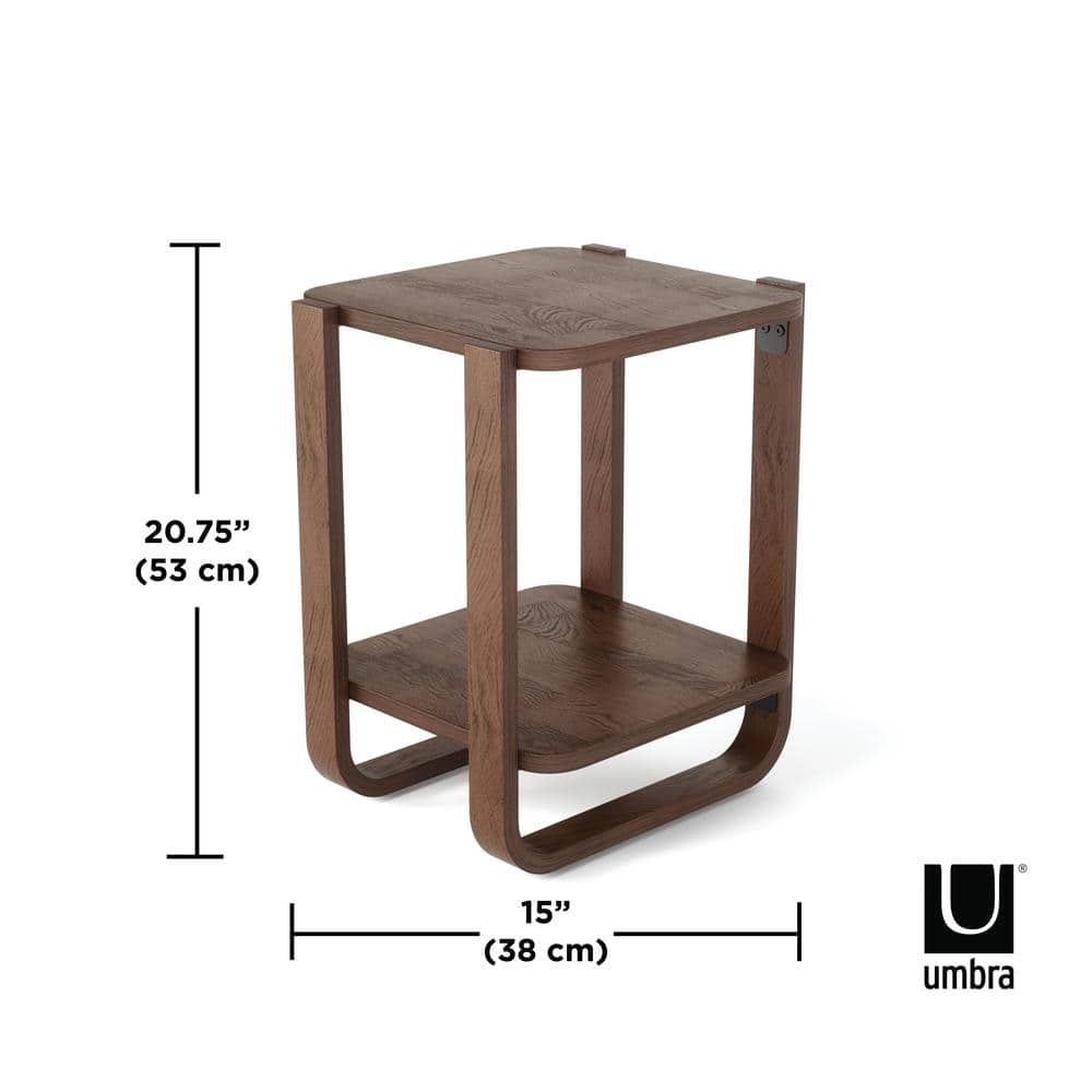 Bellwood Aged Walnut Rectangular 2-Tier Side Table