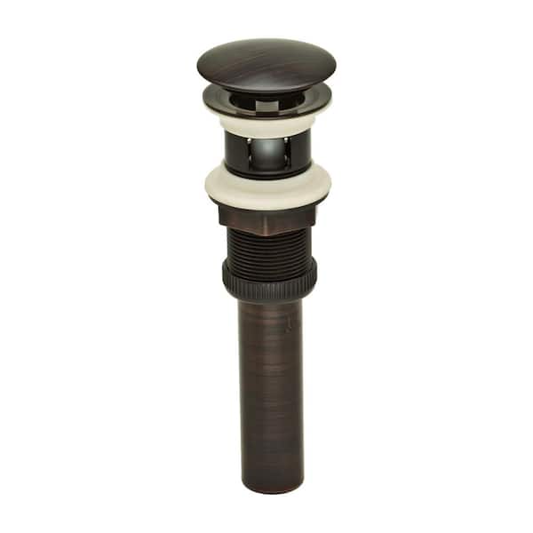 PF WaterWorks DecoDRAIN Push Open/Close Pop-Up Drain, ABS Body w/ Overflow, 2.5" Cap, 1.6-2.2" Sink Hole, Oil Rubbed Bronze