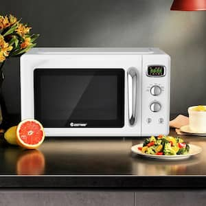 Nostalgia 0.9 cu. ft. Retro Countertop Small Microwave in White RMO4IVY -  The Home Depot