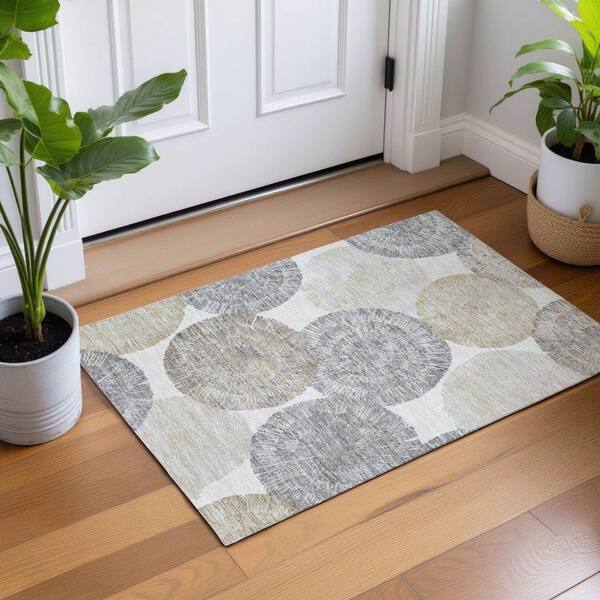 Chantille Machine Washable Indoor/Outdoor Abstract ACN2351 Linen 2 ft. x 3 ft. Accent Rug