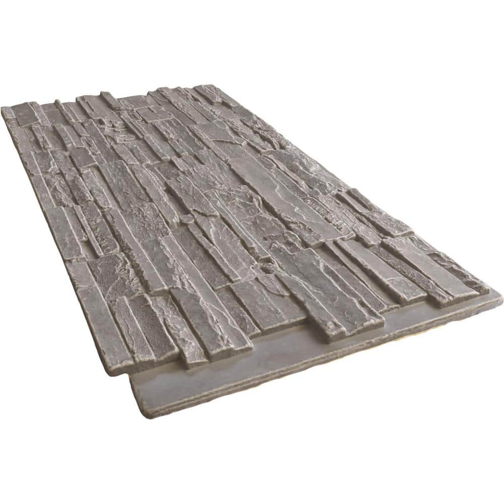 Grey Granite Faux Stone Wall Paneling 24.75" x 48.625"