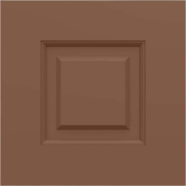 12 in. W x 12 in. H EnduraCore Composite Raised Panel Shutters Sample, Burnt Toffee