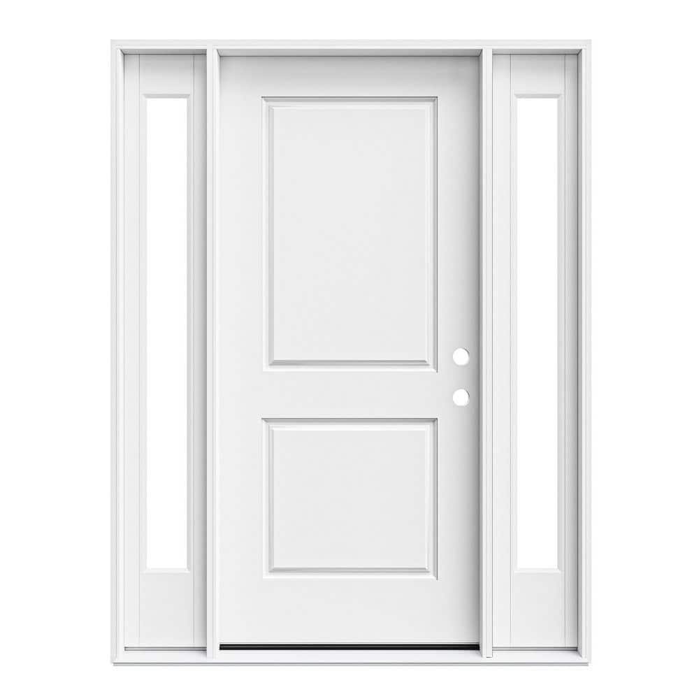 ARK DESIGN 63 in. x 82 in. 2-Panel Left-Handed White Primed Fiberlass ...