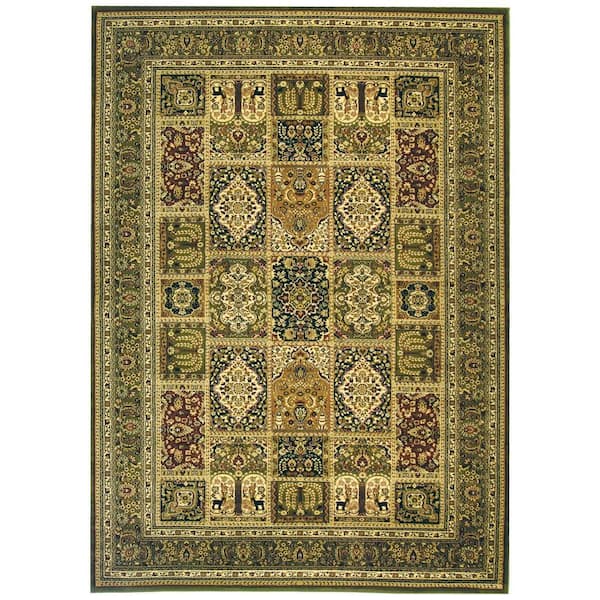 SAFAVIEH Lyndhurst Multi/Green 9 ft. x 12 ft. Border Area Rug