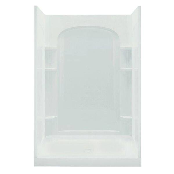 STERLING Ensemble 1-5/8 in. x 48 in. x 72-1/2 in. 1-piece Direct-to-Stud Shower Back Wall with Backers in White