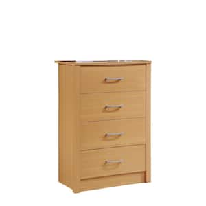 4-Drawer Chest Beech 40.24 in. H x 27.52 in. W x 15.51 in. D