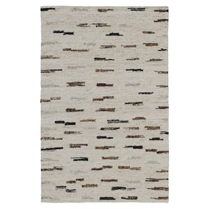 Andrew Brown/Black 9 ft. x 12 ft. Abstract Hand-Woven Wool Blend Rectangle Area Rug