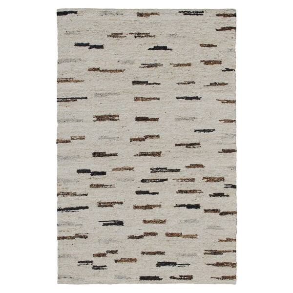 LR Home Andrew Brown/Black 9 ft. x 12 ft. Abstract Hand-Woven Wool Blend Rectangle Area Rug