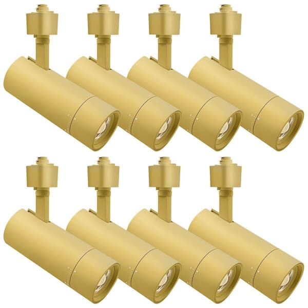 2.5 In. Zoomable LED Track Light, 5CCT, CRI90, 15W, 1050LM, Dimmable, 358° + 90° Tilt & 20°-50° Beam, ETL, Brass 8 Pack