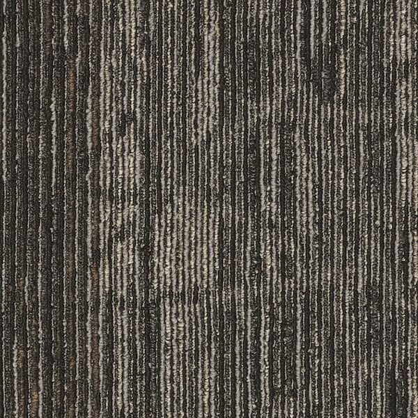 Mohawk Advance Single-Vintage Row-Gray Com/Res 12 in. x 36 in. Glue-Down Carpet Tile Plank W/Cushion 1 Tiles/Case 1 sq. ft.