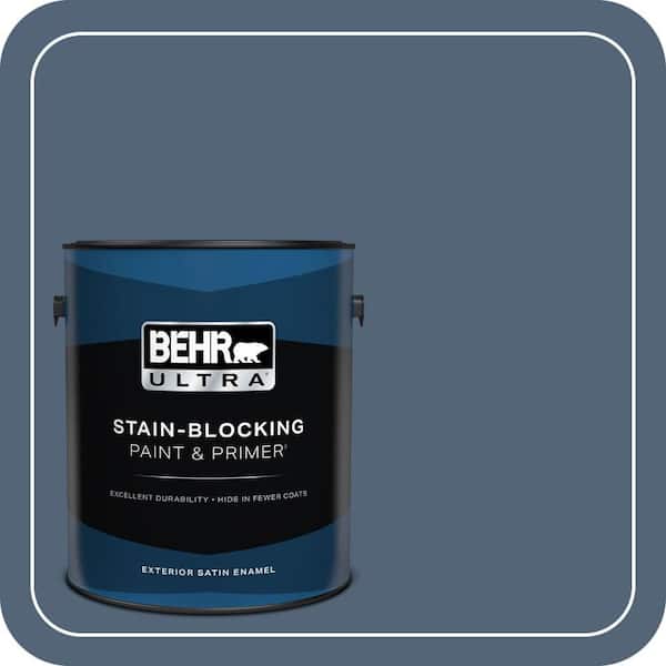 BEHR ULTRA 1 gal. #570F-6 Mood Indigo Satin Enamel Exterior Paint & Primer