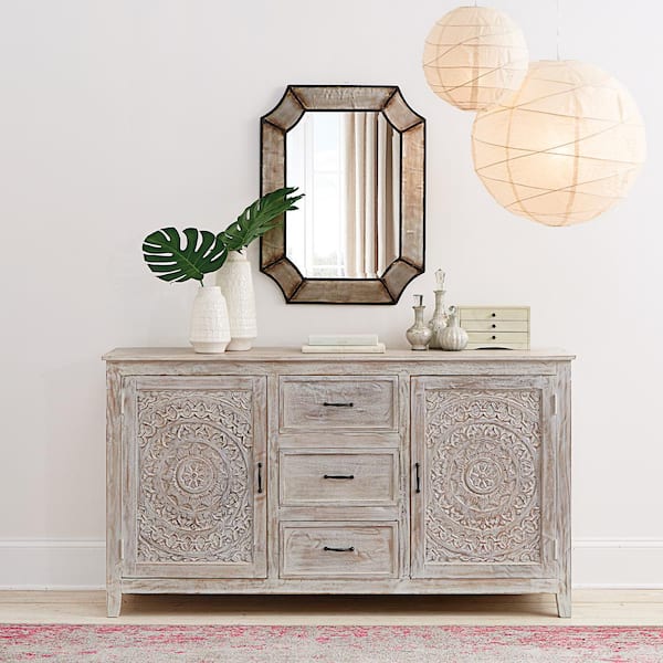 Home Decorators Collection Chennai 3, White Dresser With 3 Mirrors