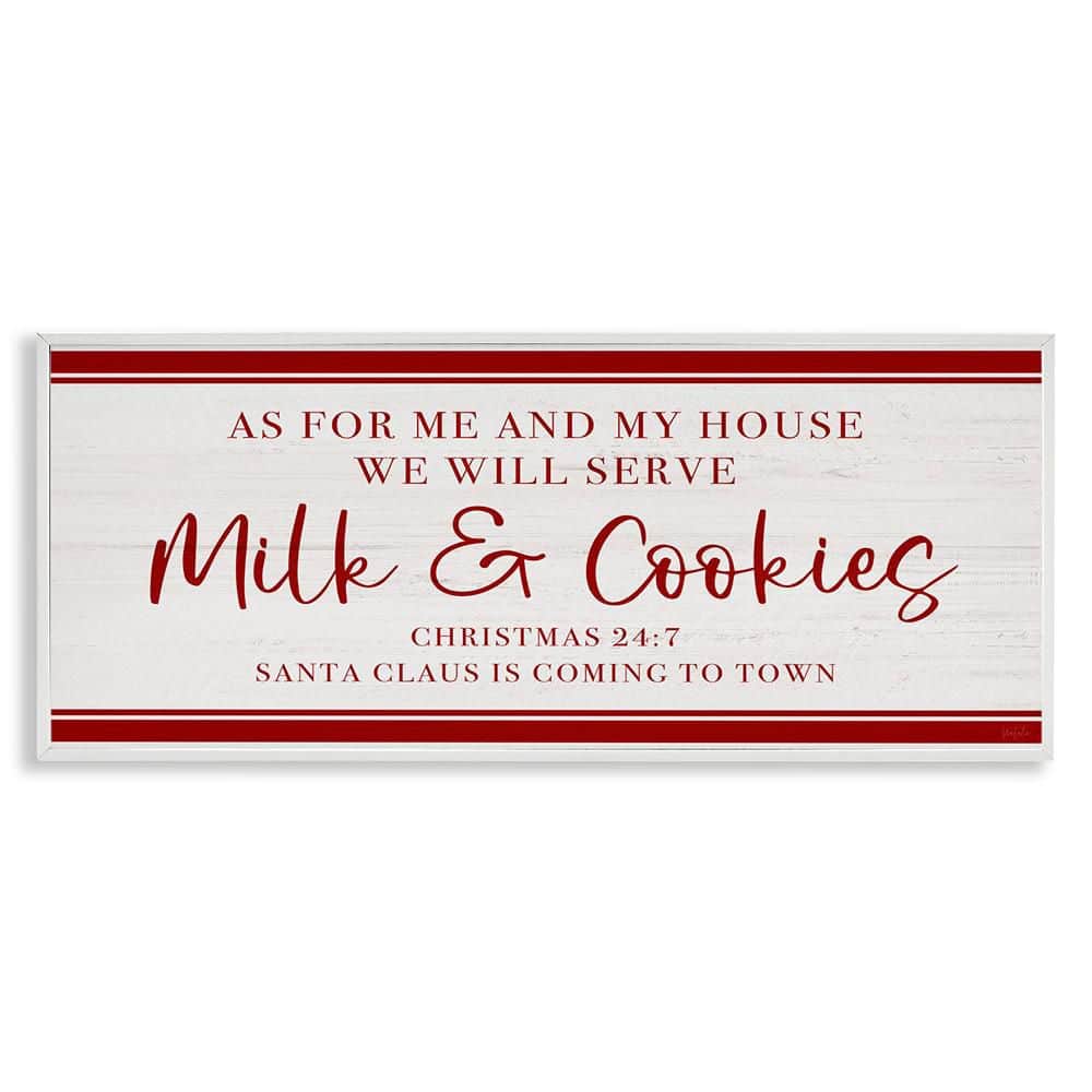 We Will Serve Milk & Cookies by Natalie Carpentieri 1 Piece White Framed Giclee Typography Art Print 10 in. x 24 in. price history on PriceWatchPro