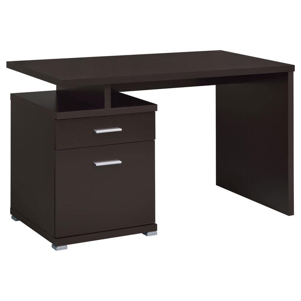 Coaster 47 in. Rectangular Cappuccino Wood 2-Drawer Computer Desk ...