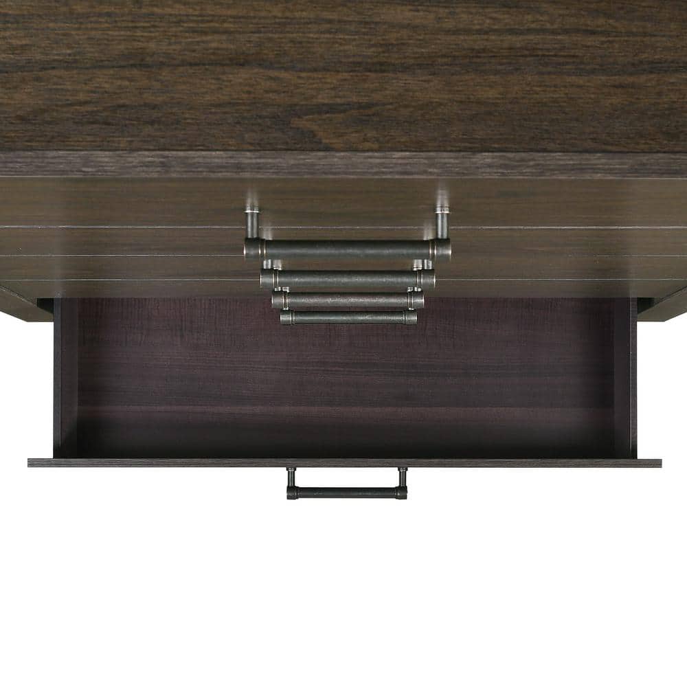 Walnut Rustic 5-Drawer Chest with Felt Lined Drawer