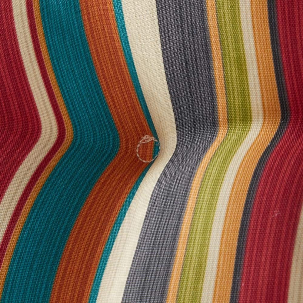 Sunset Stripe Round Outdoor Bistro Chair Cushions Set of 4