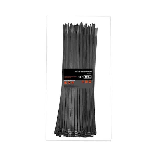 12 in. UV Resistant Nylon Cable Zip Tie Double Sided Toothed Heavy Duty Wire Ties (100-Pack)
