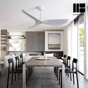 Blade Span 52 in. Indoor/Outdoor White Modern Ceiling Fan with Remote Included for Bedroom or Living Room