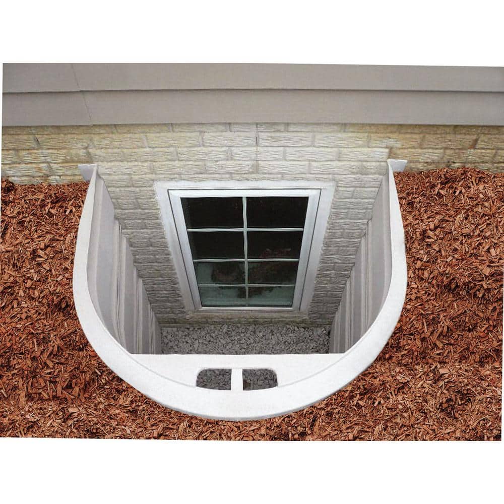 Clear Polycarbonate Round U-Shape Window Well Cover, 55" x 37" x 8"