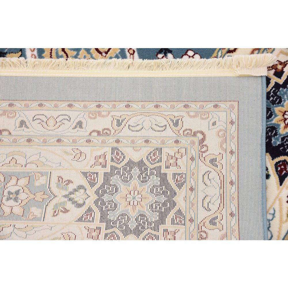 Blue Floral Rectangular Stain-Resistant Area Rug 10' x 13'